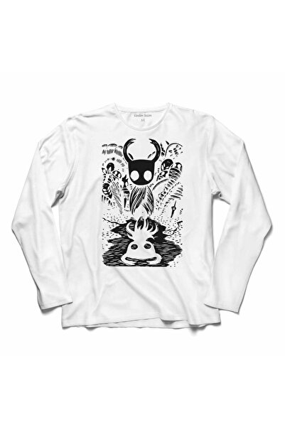Kendim Seçtim Hollow Knight Ghost Halloween Skull majica dugih rukava Štampan...