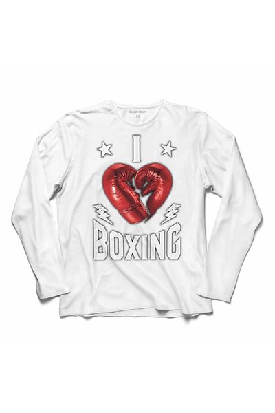 Kendim Seçtim Tricou cu mânecă lungă I Love Boxingboks Ring Muhammed Ali Tricou imprimat