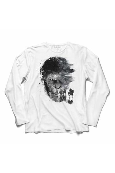 Kendim Seçtim Majica dugih rukava Štampano T-shirt Majmuni Pakao Cezar Evoluc...