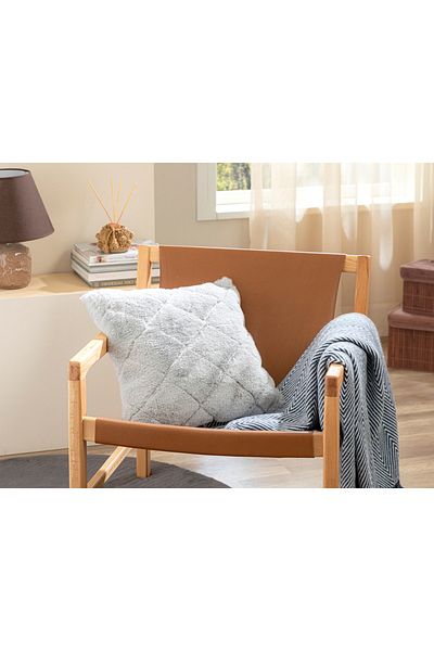 English Home Ανοιχτό Γκρι 45x45 εκ. Μαλακό άγγιγμα Κουνέλι βελούδινο κάλυμμα μαξιλαριού