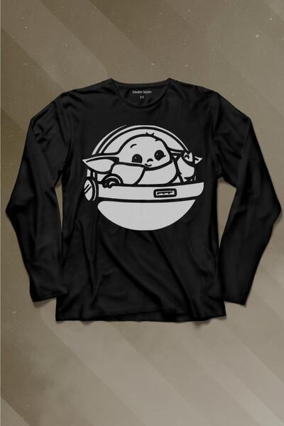 Kendim Seçtim Majica dugih rukava Baby Yoda Star Wars Mandalorian Space Shutt...