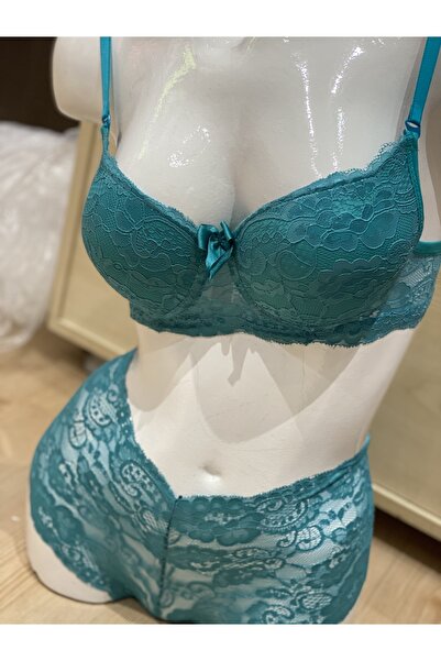 TuncayLea طقم حمالة صدر دانتيل مدعوم