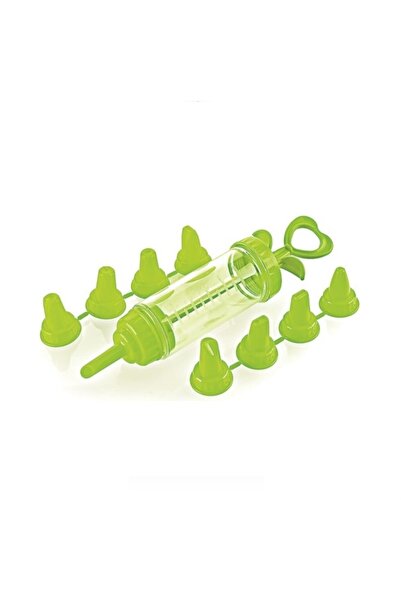 Titiz Dokuz Başlıklı Krema Pompası Pratik Krema Krem Şanti Sıkma Pompası Yeşil