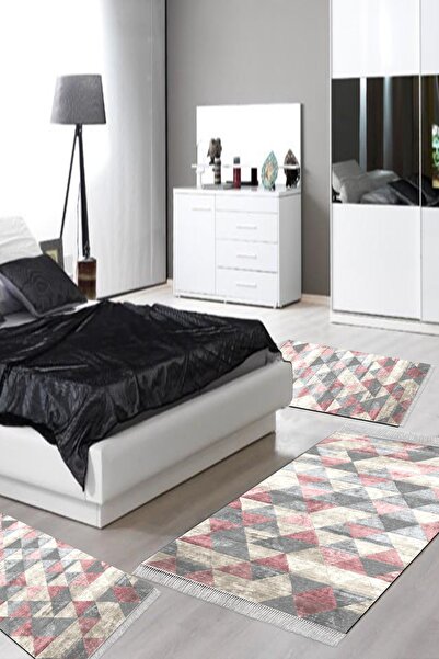 Alanur Home Eko Trend Djt Yıkanabilir Kaymaz Taban 3 Lü Yatak Odası Takımı 66...