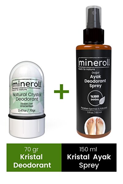 Mineroll Doğal Kristal Deodorant 70gr Ayak Koku Önleyici Kristal Deodorant Sp...