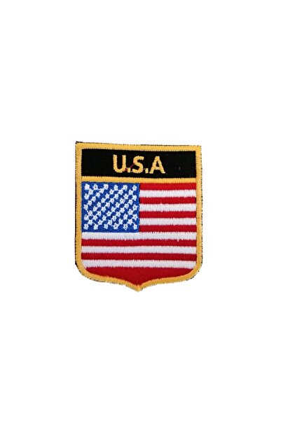 X-SHOP Kırmızı Usa Amerika Bayraklı Patches Arma Peç Kot Yaması