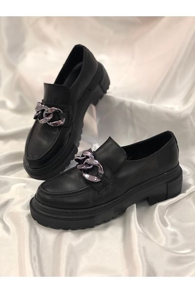 Hg Ayakkabı Дамски мокасини без връзки Annabel с висока платформа, мъжки черни оксфордски обувки