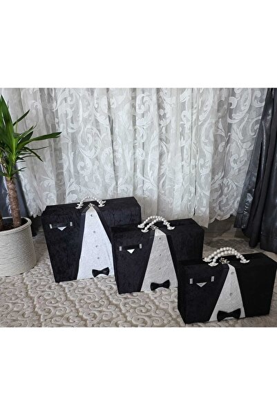 Duru Çeyiz Sandıkları 3 Lü Söz Nişan Bohça Gelin Düğün Çeyiz Set