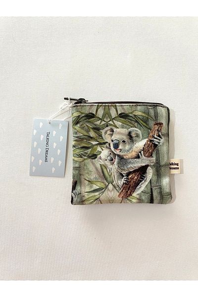 TALKING DREAMS Koala Patterned Green Mini Wallet Pad Bag