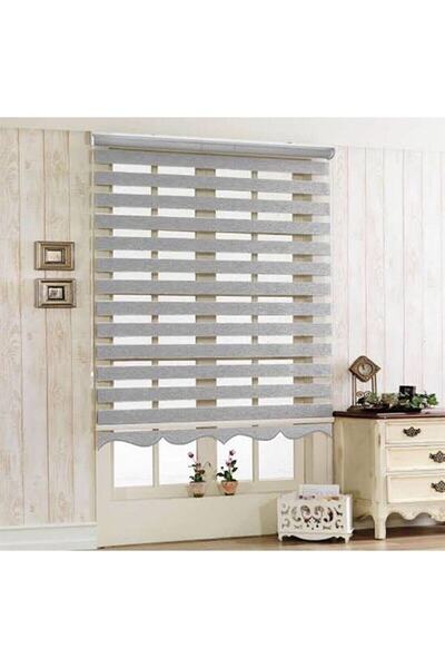 İREMKARAHOME Bambu Raks Açık Gri Dilimli Zebra Perde