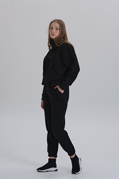 DAVID&GERENZO Σετ αθλητική φόρμα με μαύρο γιακά με λεπτομέρεια με ραβδώσεις