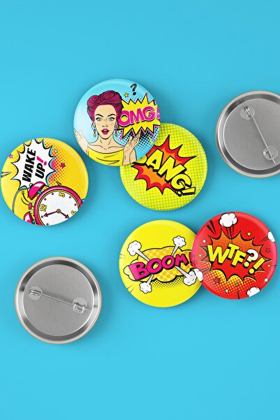 Varyant Pop Art - Eğlenceli - İğneli Rozet Seti - Broş - Yaka - Çanta Rozeti ...