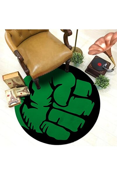 NesaDecor Hulk Yeşil Dev Yumruk Figürlü Film Genç Odası Halısı
