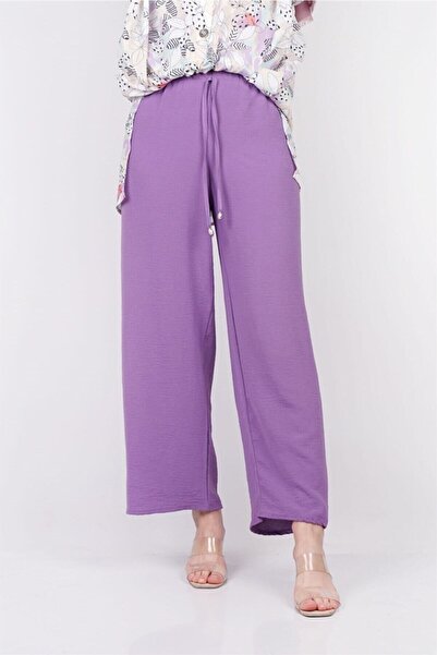 Yakalaa بنطلون نسائي صيفي فضفاض بخصر مرن وواسع الساق من Aerobin