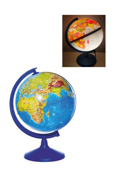 LRS STORE Illuminated Both Physical and Political Writable World Globe Atlas Map 30cm Largest Size