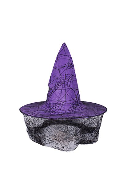 Big Party Purple VelveT Tulle WiTch HaT