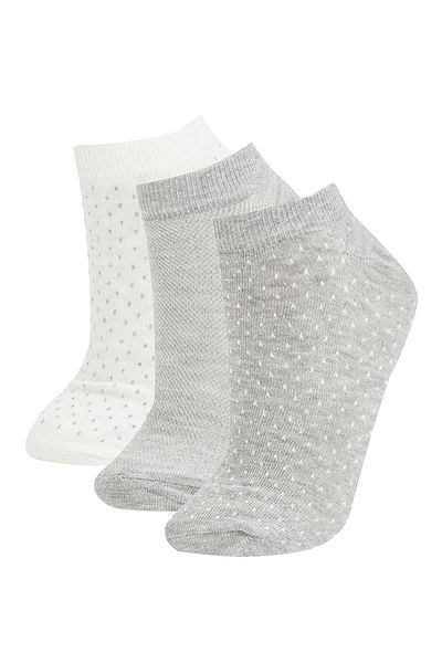 DeFacto Women's 3-Piece Cotton Booties Socks