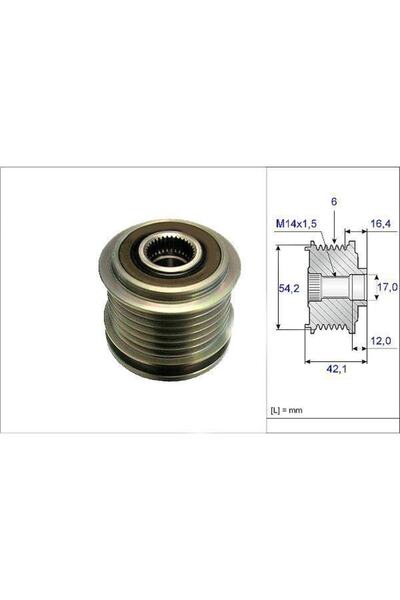 VALEO Alternatör Kasnagı Uyumlu  Cmax Focus Fusıon / S40 1.6 Tdcı 1.6 2.0