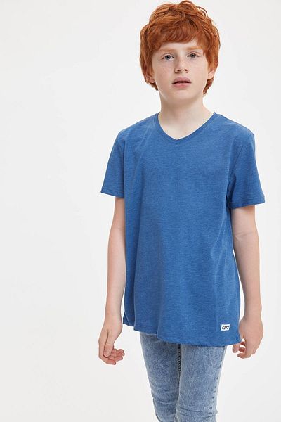 DeFacto Tricou cu mânecă scurtă cu decolteu în V pentru băiat