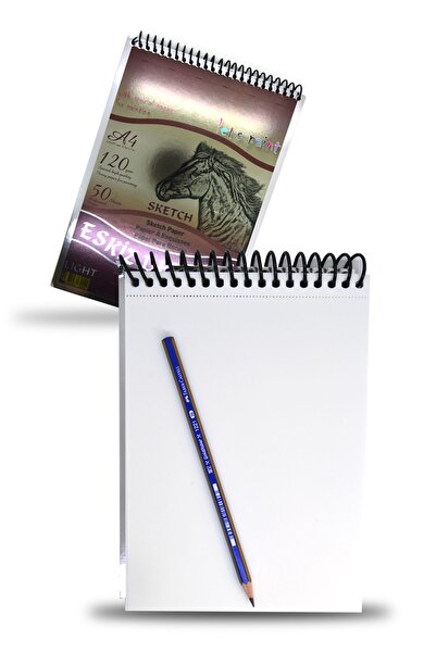 Kids Like كراسة رسم فوليكس مقاس A4 120 جرام 50 ورقة مثقوبة - هدية قلم رسم