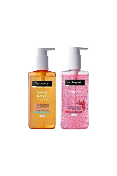Neutrogena Visibly Clear Yağsız Yüz Temizleme Jeli 200 Ml Ve Yüz Yıkama Jeli Pembe Greyfurt 200 Ml