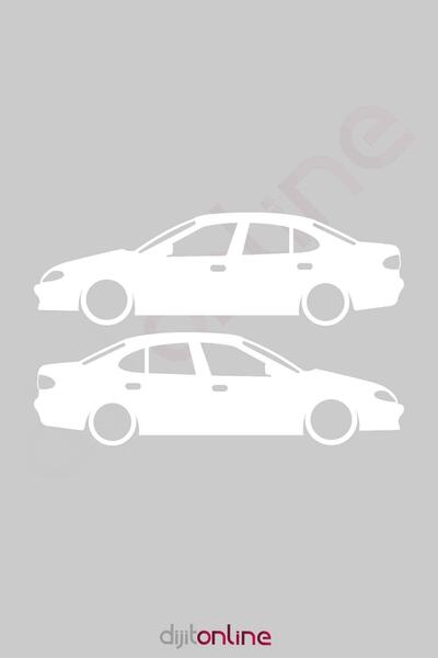 Dijitonline قطعتين من ملصقات Renault Megane 1 المطبوعة - ملصق تلقائي - 15x5 سم