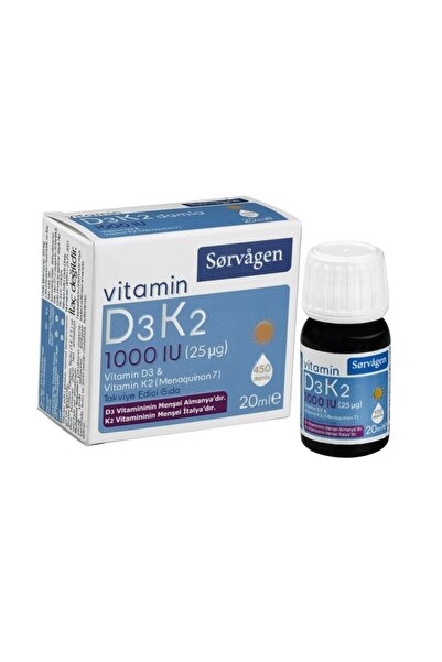 Sorvagen Vitamin D3k2 Damla 20 Ml (1000 Iu)
