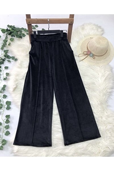 YILMAZBARMAZ Γυναικείο βελούδινο μπροστινό παντελόνι φούτερ με λεπτομέρεια