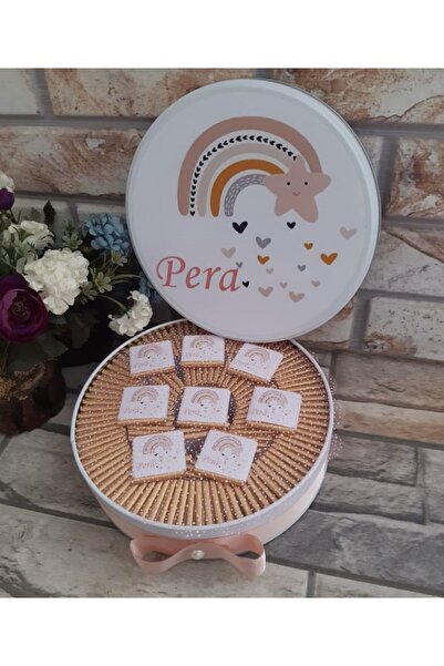Çemrek Süs Parti Kız Bebek Çikolatası Metal Kutu Bebek Çikolata Kutusu 100 Lü