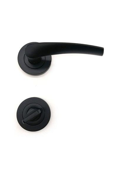 ARON Brawo 3 in 1 Circle Set Matte Black Door Handle with Round Rosette (7 SETS)