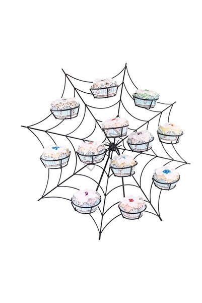 liyaparty Spider Web Halloween Cupcake Muffin Popcake Cake Muffin Stand 12 Pi...