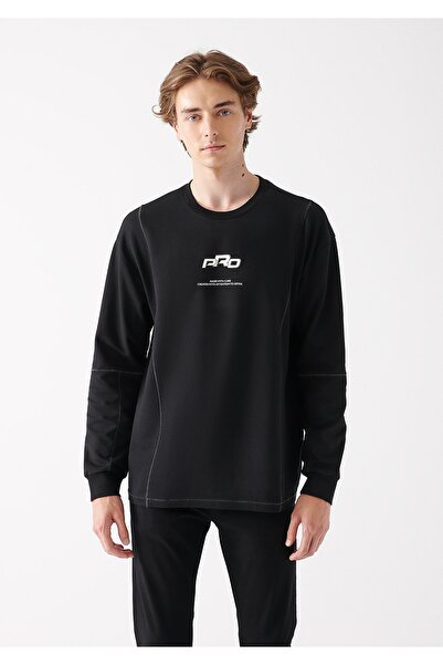 Mavi Pro Logo Printed Black T-Shirt Loose Fit 0611050-900