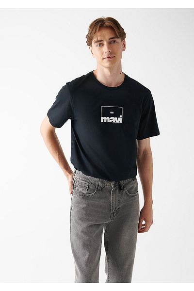 Mavi Logo Printed Black T-Shirt Regular Fit / Normal Cut 0610954-900