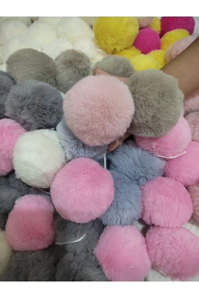 damlakids 5 Pieces Rabbit Pompom Large Size Color Ecru