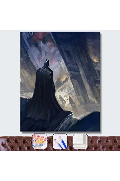Genel Markalar Sayılarla Boyama Seti Kasnaklı Batman Ve Kedi Kadın 40 X 50 Cm