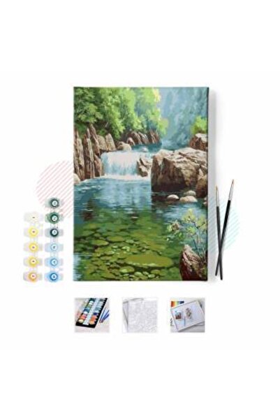kendinyaphobi Sayılarla Boyama Seti Kasnaklı Nehirde Şelale 40 X 50 Cm