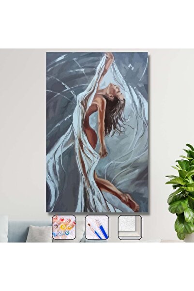 Genel Markalar Sayılarla Boyama Seti Çerçeveli Kasnaklı Tül Dansı  40 x 50 cm