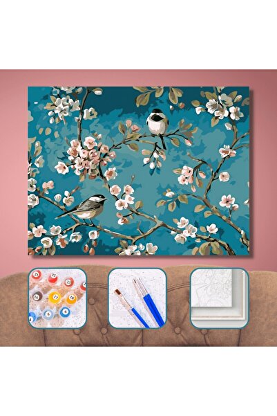 Genel Markalar Sayılarla Boyama Seti Kasnaklı Baharda Kuşlar 3 40 X 50 Cm
