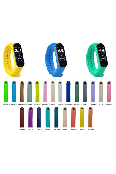 HitDukkan Xiaomi Mi Band 5 / Mi Band 6 Uyumlu Silikon Kordon Kayış Mi 5-6 Kir...