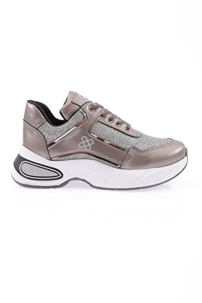 DGN Women's Rubber Detailed Mega Thick Sole Sneakers Shoes Platinum 234113116