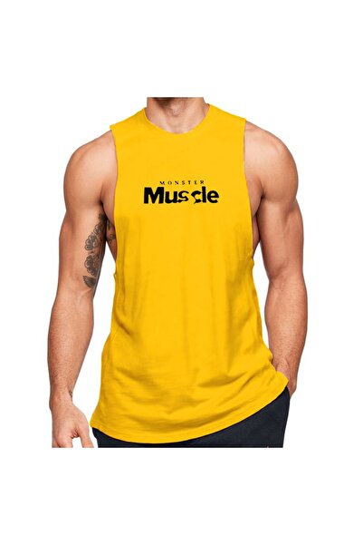 Black İstanbul رياضي اللياقة البدنية مطبوع عليه Monster Muscle