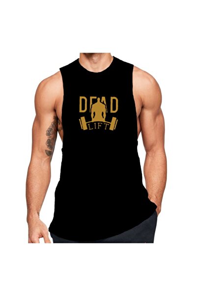 Black İstanbul Πουκάμισο γυμναστικής Dead Lift Printed