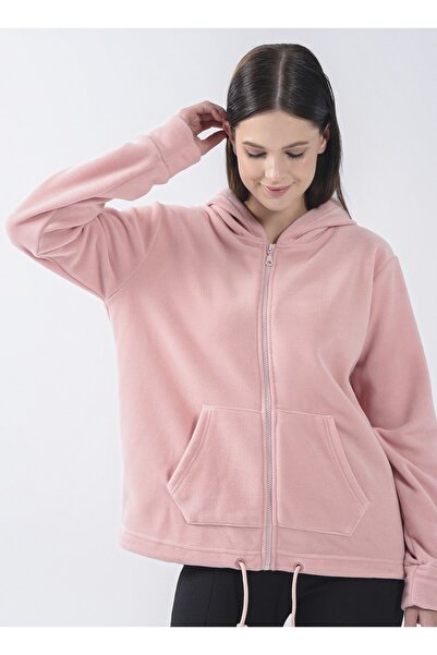 Fashion Friends Hooded Collar Plain Pink Women's Sweatshirt 22k0373k1