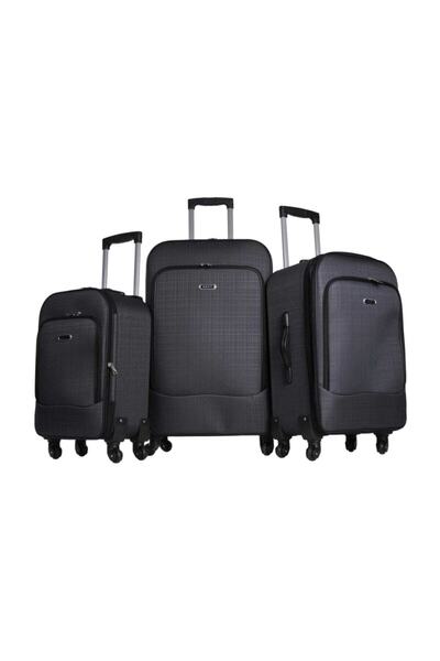 Best Füme Unisex Üçlü Valiz Seti Büyük + Orta + Kabin 1061-FM-SET