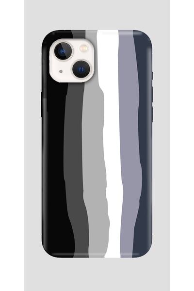 HappyCase Iphone 13 Rainbow Gökkuşağı Liquid Lansman Silikon Kapak Kılıf