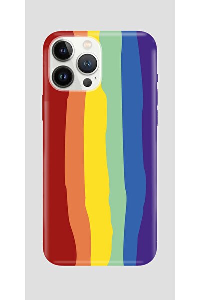 HappyCase Iphone 11 Pro Rainbow Gökkuşağı Liquid Lansman Silikon Kapak Kılıf