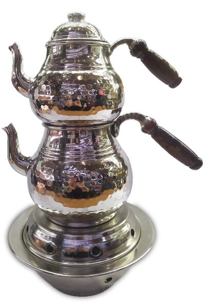 Genel Markalar Büyük (aile) Boy El Dövmesi Bakır Çaydanlık Takımı