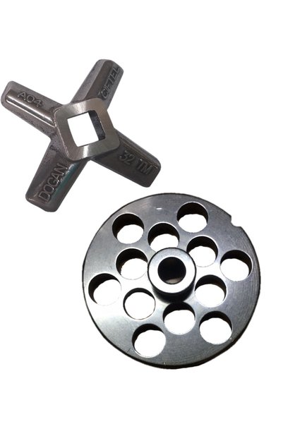 Russet 32 Numara Kasaplar Için Kıyma Makinası 18 Mm Ayna Ve Bıçak Seti Yedek Takımı