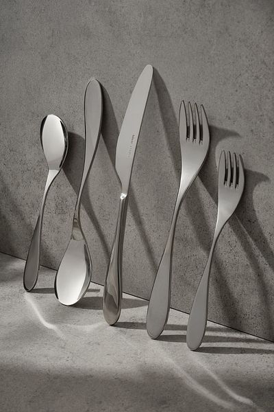 Hisar Aqua 24 Piece Steel Dinner Fork Spoon Knife Set