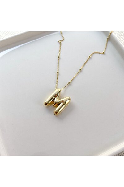 İncikcincik Bombeli Harf Kolye - 925 Ayar Gümüş